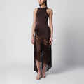 THE ANDAMANE Marisol sleeveless maxi dress in jersey, dark brown