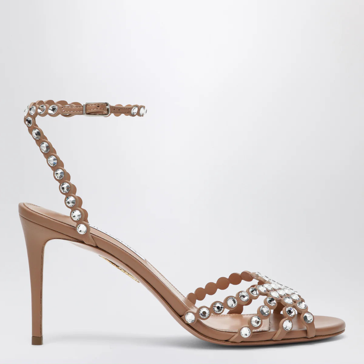 Aquazzura Tequila Sandal crystal nappa sandals in Daisy yellow