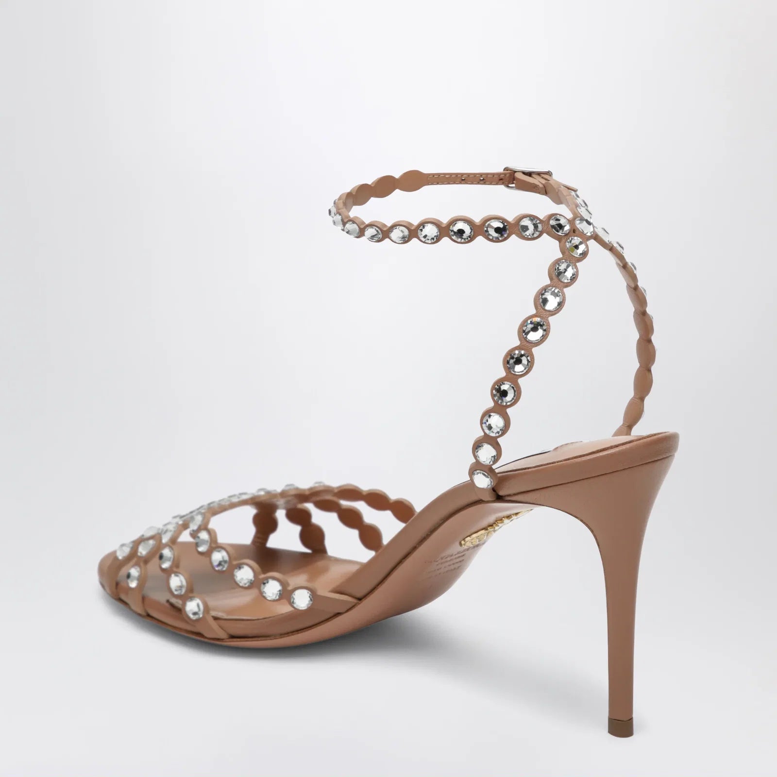 Aquazzura Tequila Sandal crystal nappa sandals in Daisy yellow