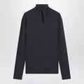 LEMAIRE Dark grey long-sleeved sweater with scarf detail