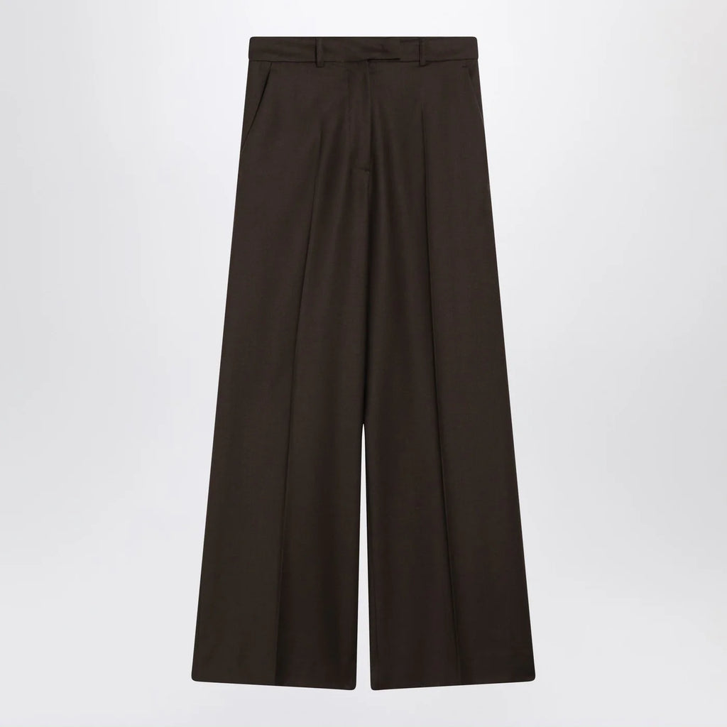 The Frankie Shop Brown Brickell flannel trousers
