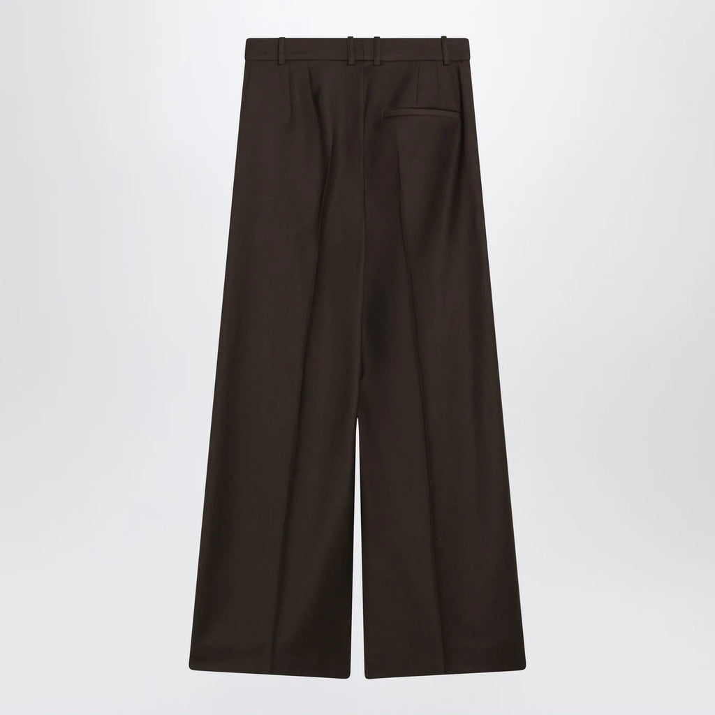 The Frankie Shop Brown Brickell flannel trousers