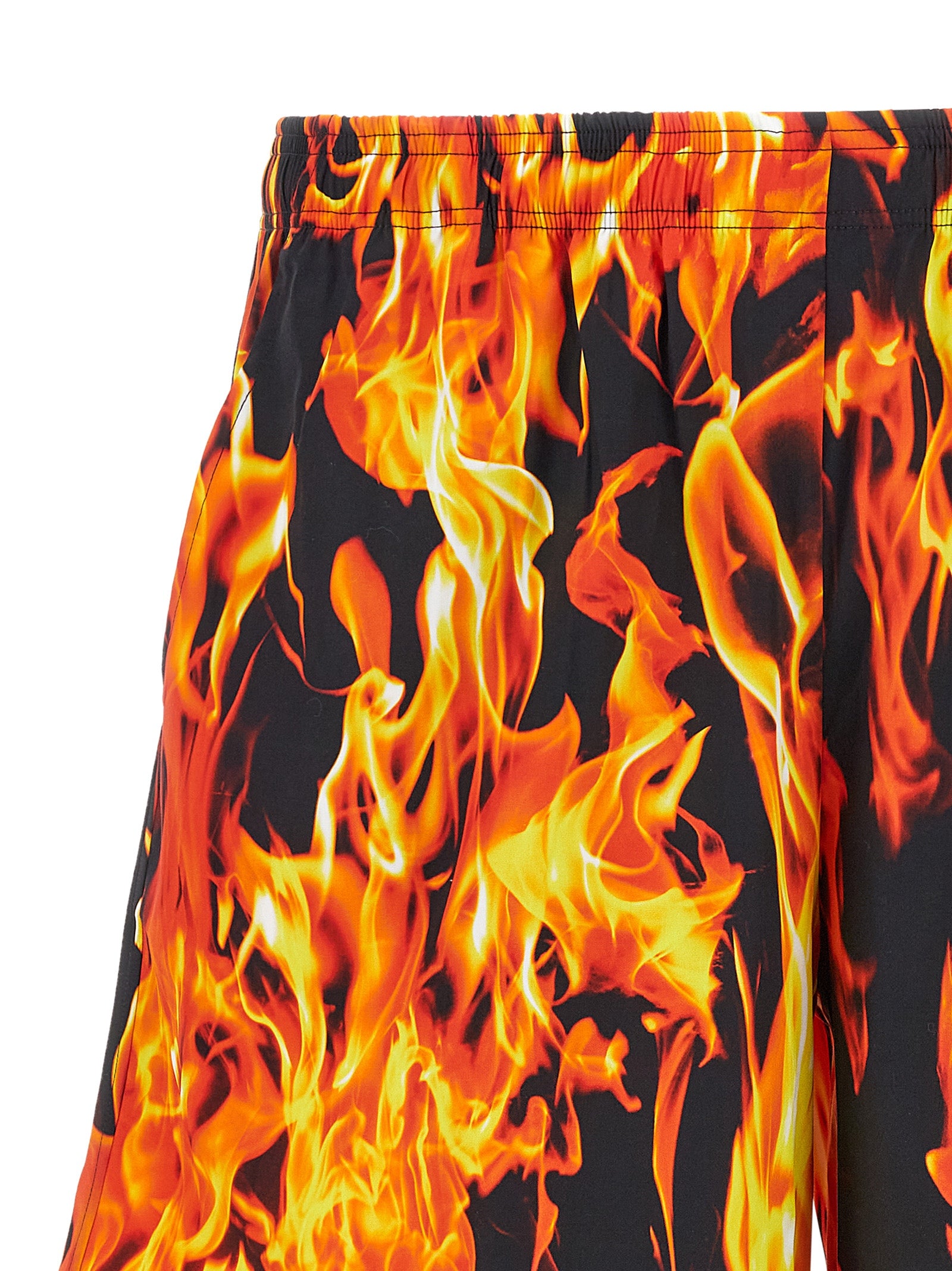 Vetements Black & Orange Fire Bermuda Shorts
