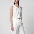 Dunst White perforated cotton tank top