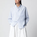 Dunst Light blue striped cotton-blend shirt