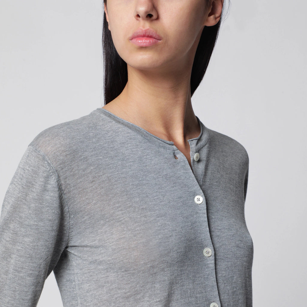 Dunst Grey mélange cotton-blend cardigan