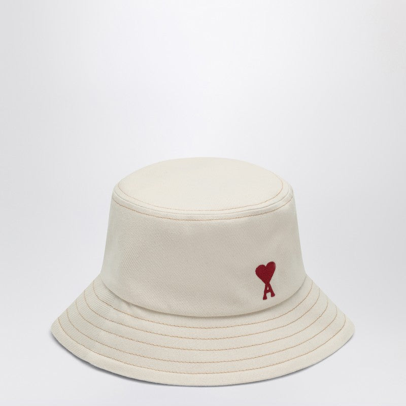 Ami Paris Ami de Coeur Hat in cream colour