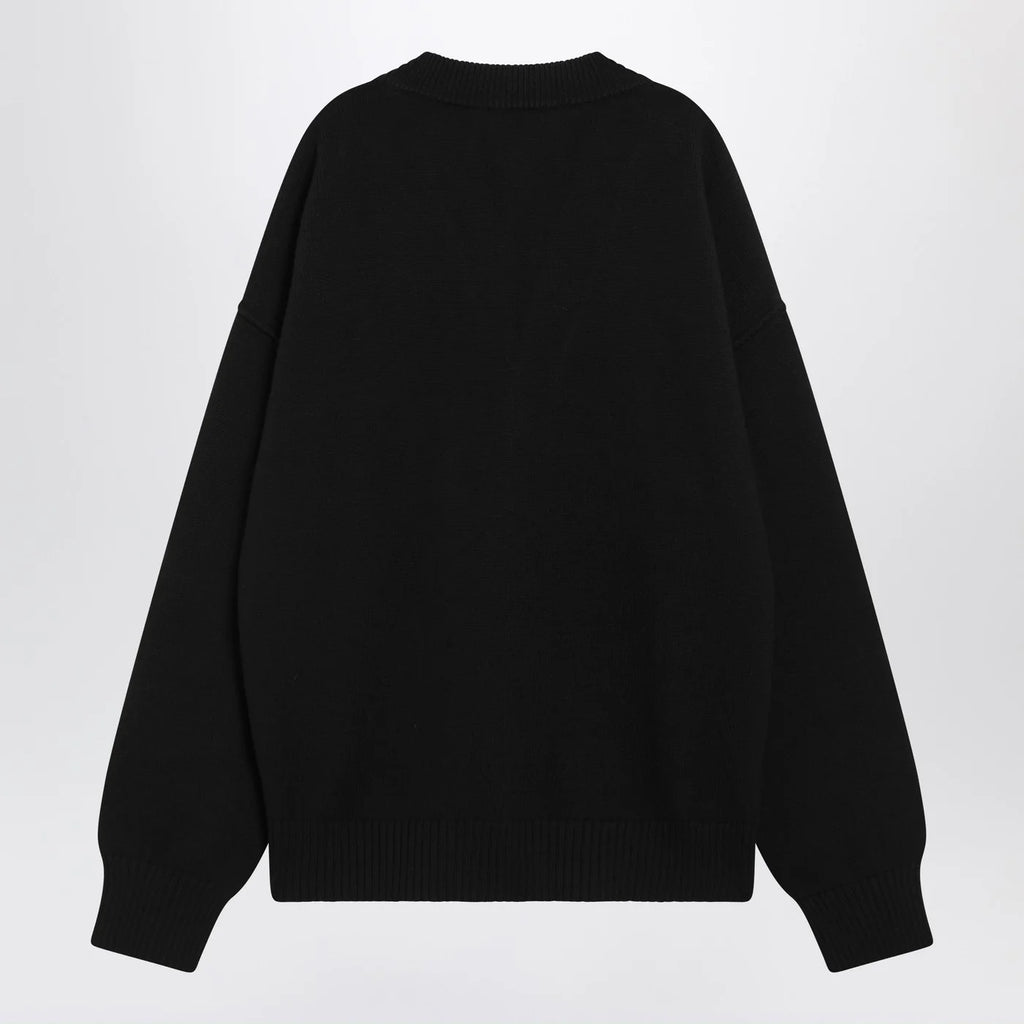 Ami Paris Black wool Ami De Coeur cardigan