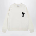 Ami Paris Ami de Coeur sweater in white virgin wool