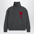 Ami Paris Grey turtleneck sweater Ami De Coeur
