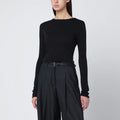 Entire Studios Black crewneck cotton-blend top