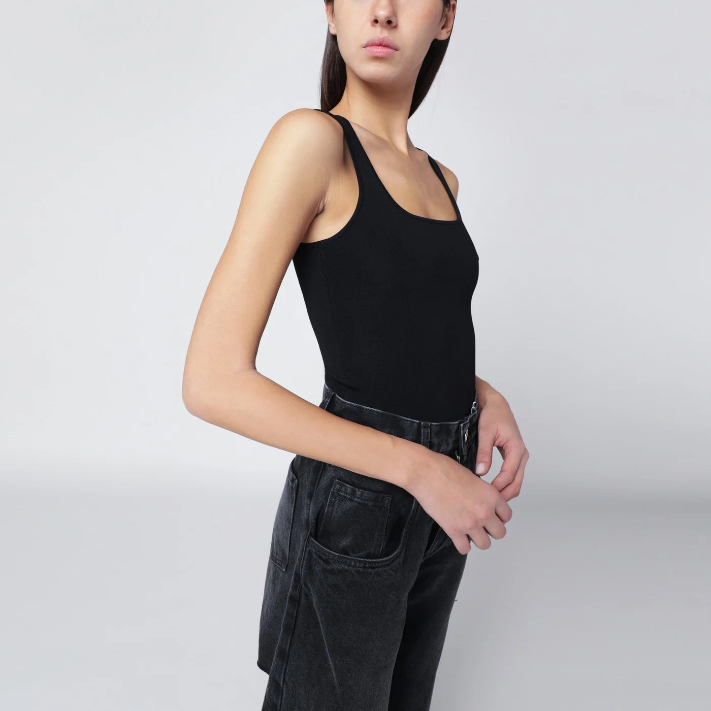 Entire Studios Black viscose-blend top