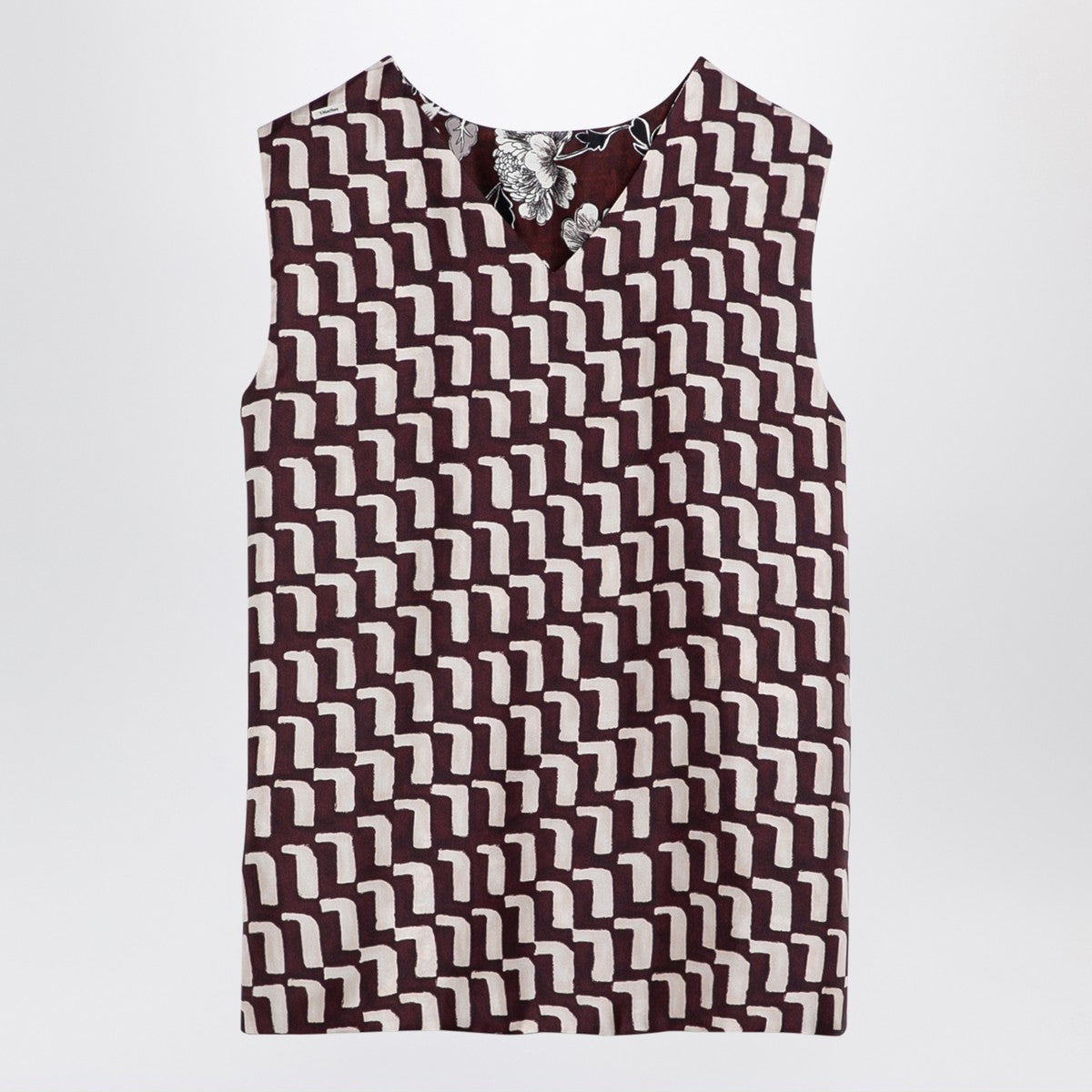 MAX MARA TIMELESS Reversible patterned silk camisole top