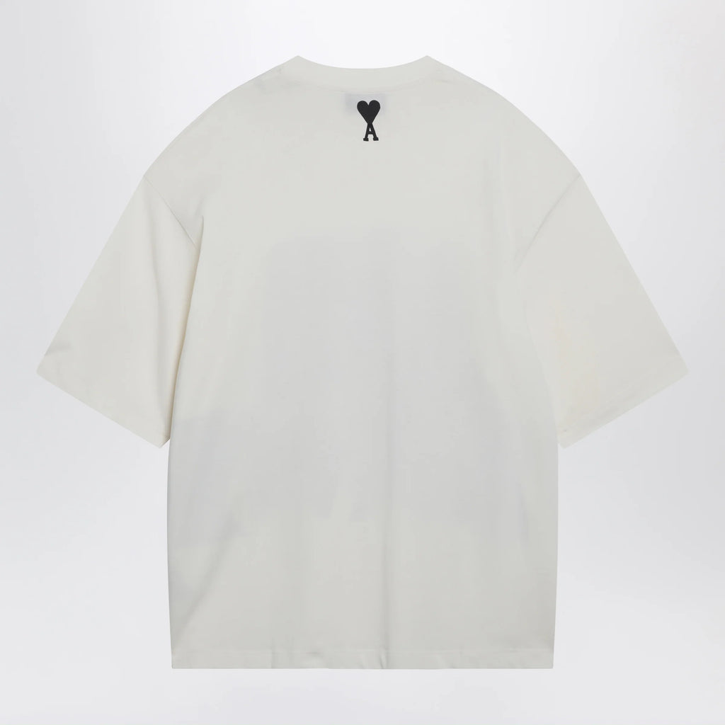 Ami Paris Cream white T-shirt with logo print