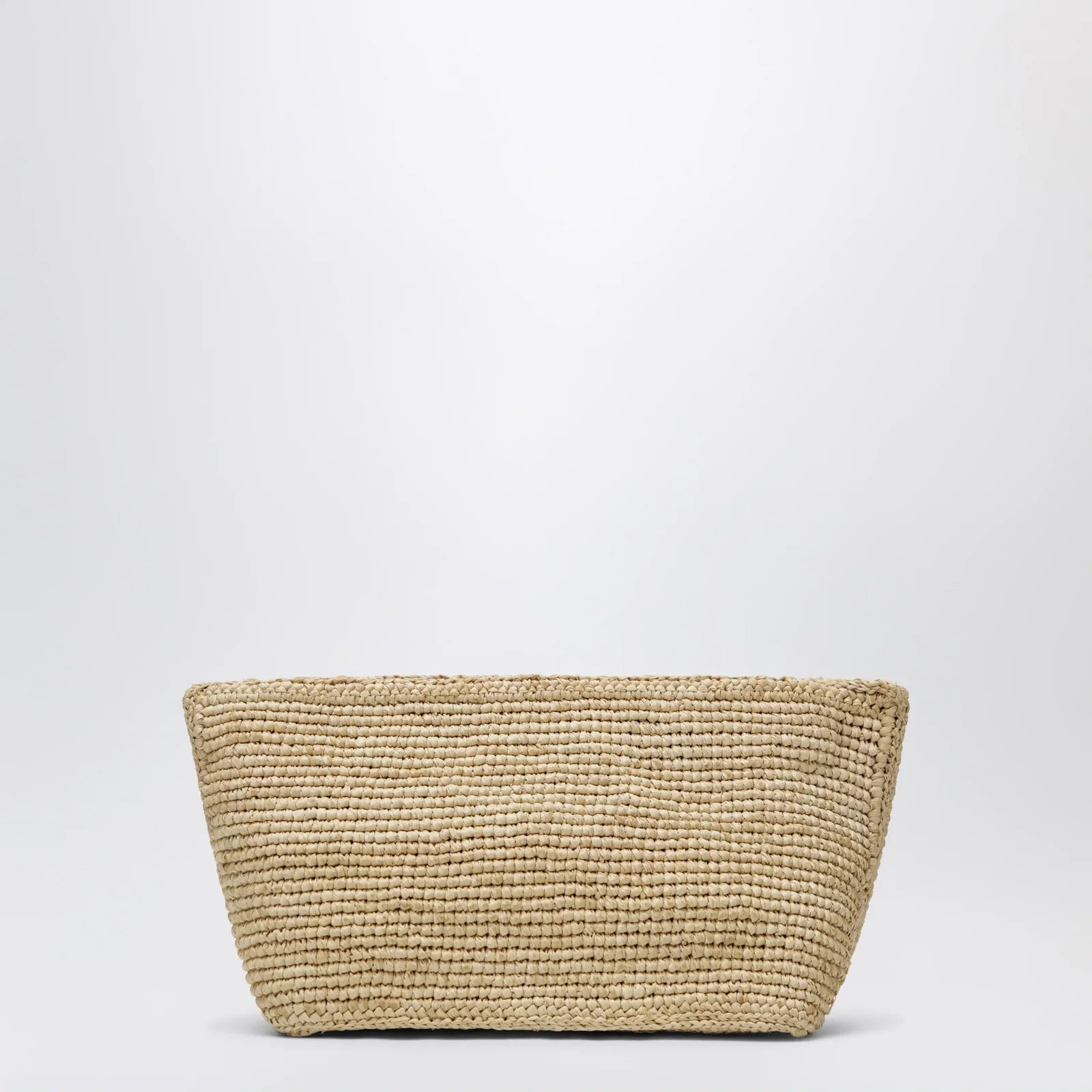 Manebí Raffia clutch with logo embroidery