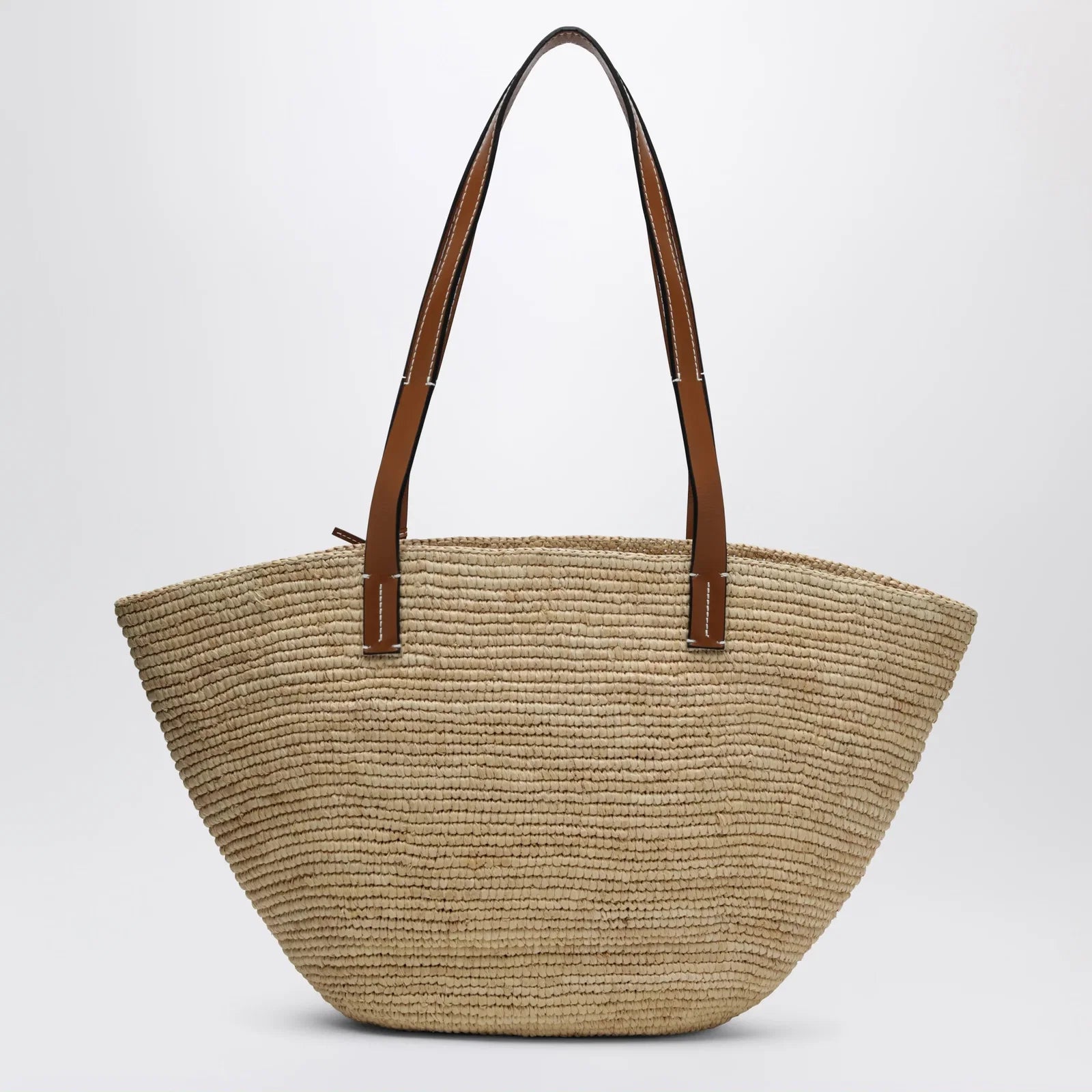 Manebí Raffia and leather shoulder bag