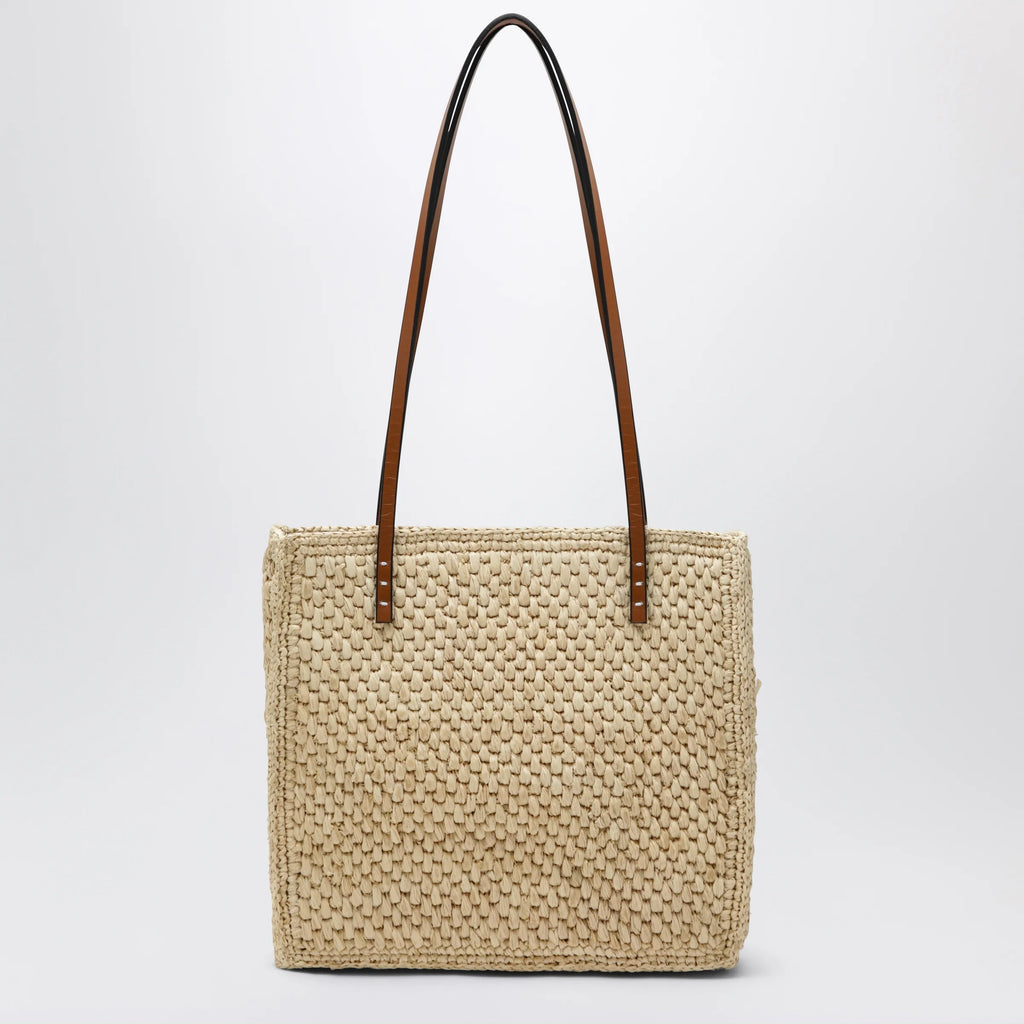 Manebí Beige raffia tote bag