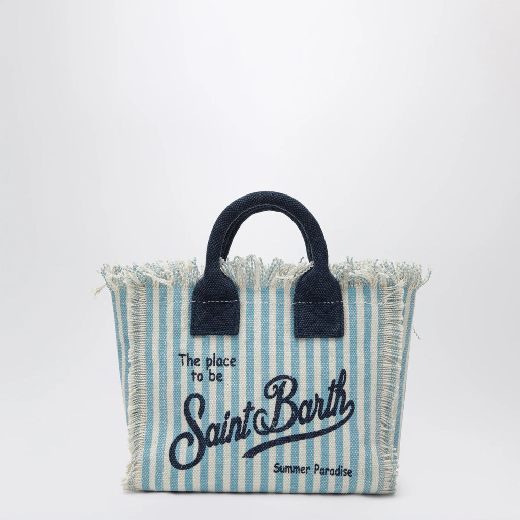 MC2 Saint Barth Colette striped white/light blue bag