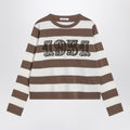 Max Mara Striped wool sweater with embroidery