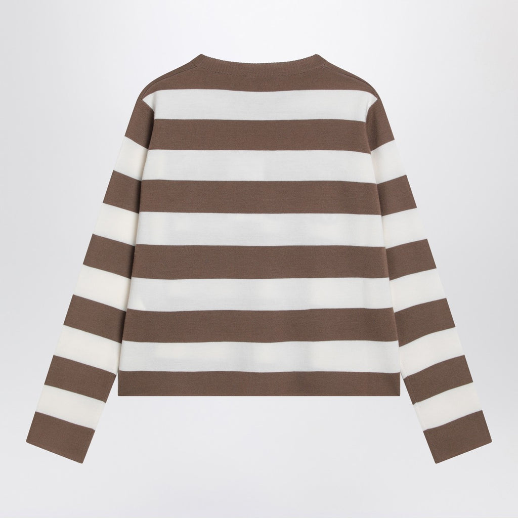 Max Mara Striped wool sweater with embroidery