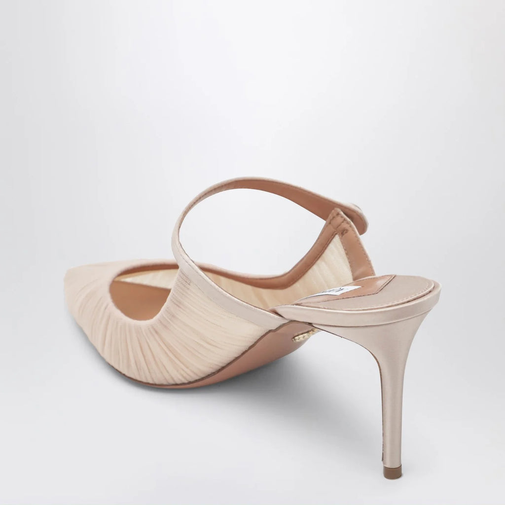 Aquazzura Voile Mule 75 powder pink