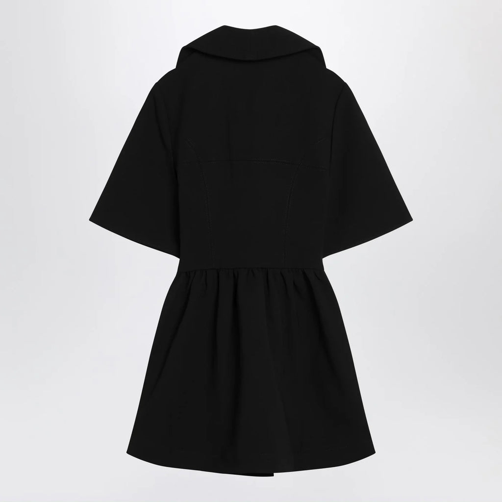 GANNI Black mini dress in crêpe