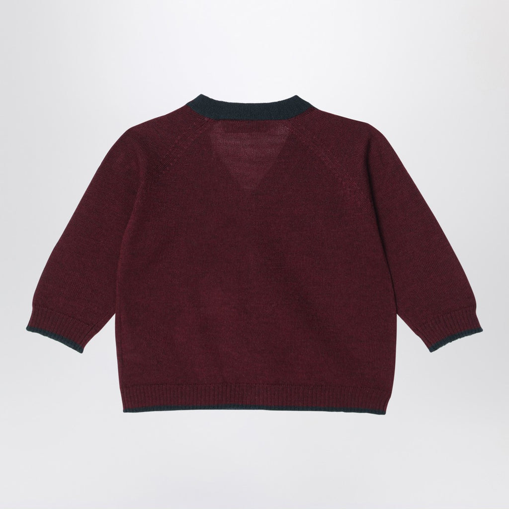 Bonpoint Burgundy wool cardigan