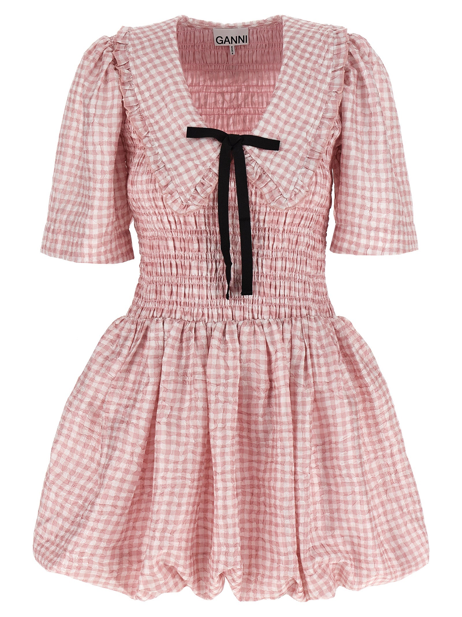 Ganni Pink Check Dress