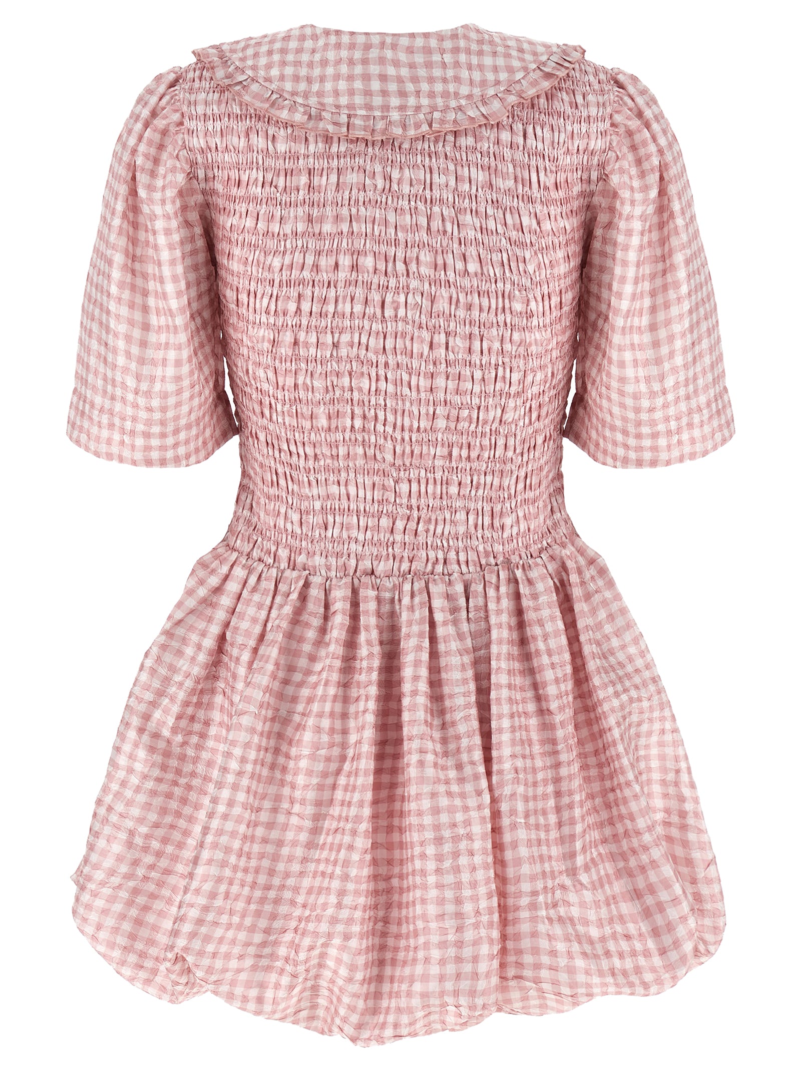 Ganni Pink Check Dress