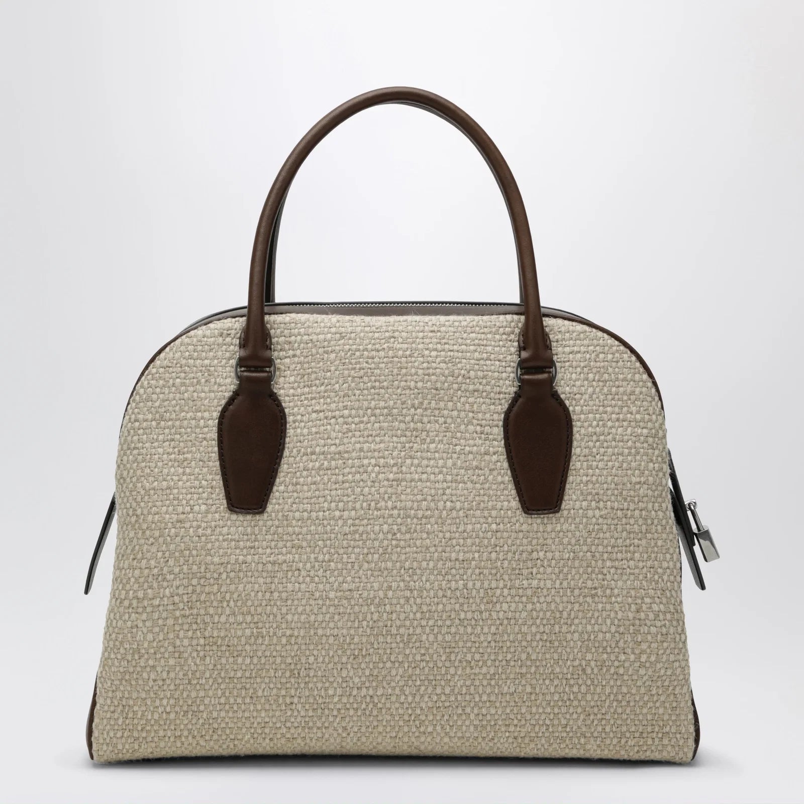 The Row India 12 natural/brown canvas and leather bag