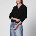 Our Legacy Black alpaca-blend polo cardigan
