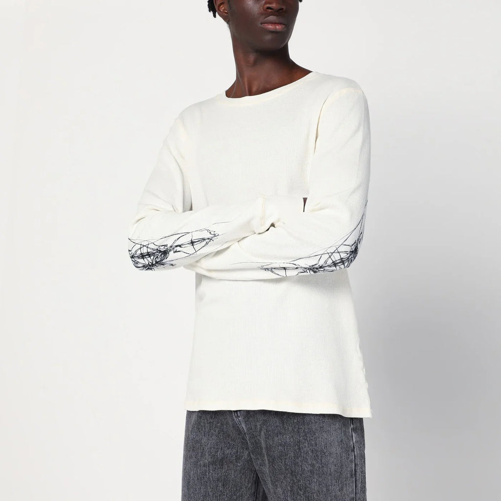 Basketcase Gallery White cotton crewneck sweater