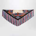 ETRO Silk jacquard scarf with fringes