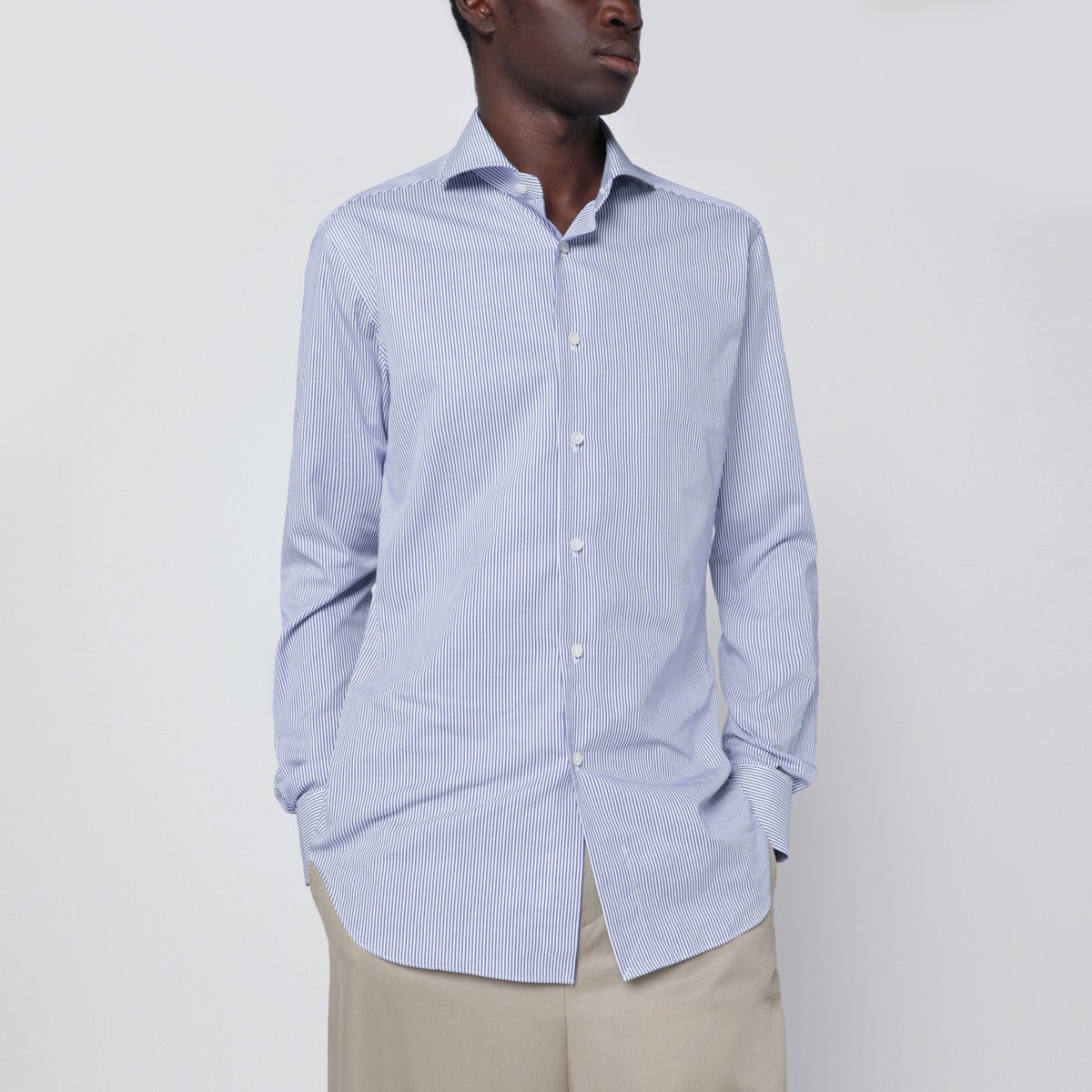 XACUS White striped Travel shirt