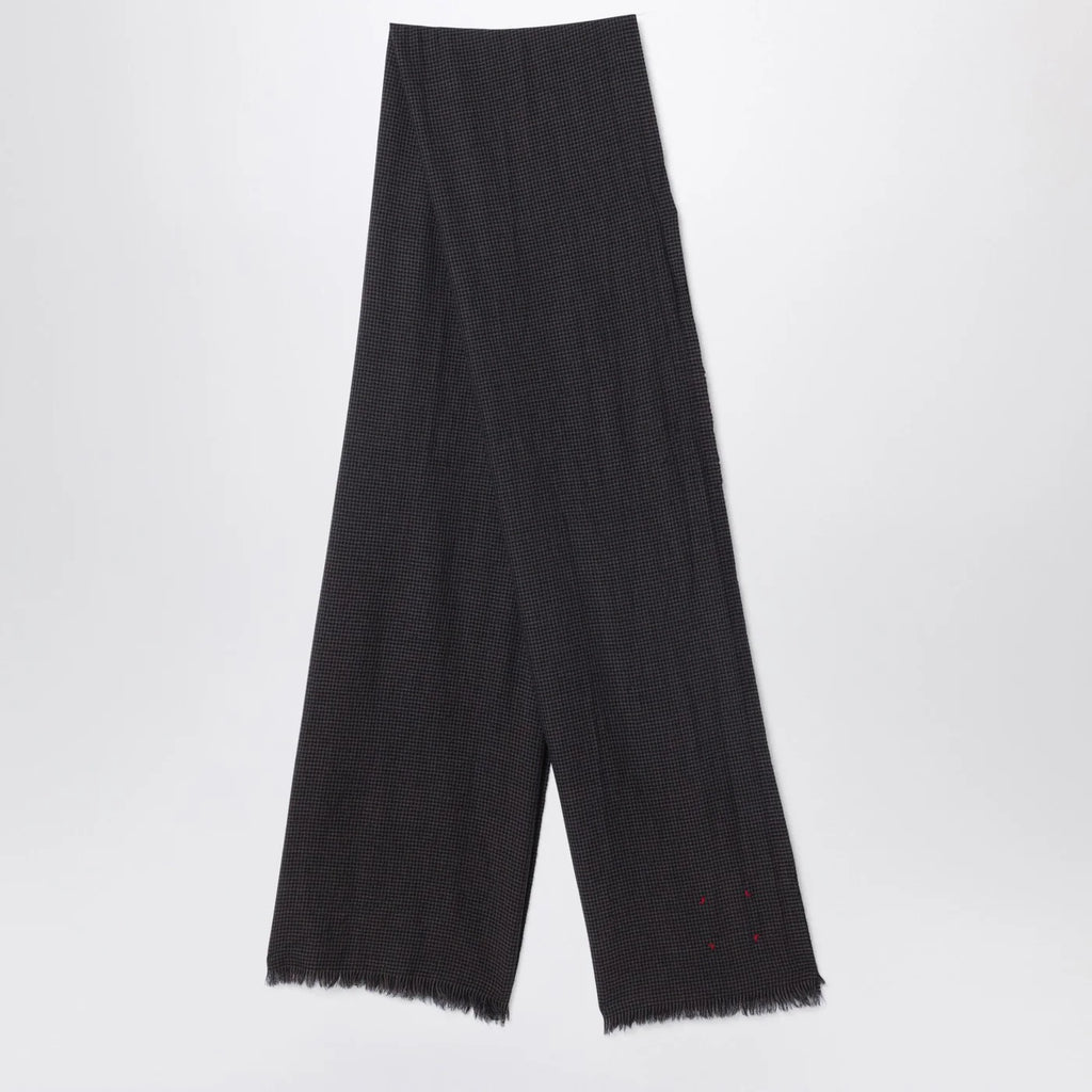 Destin Black/beige check wool scarf