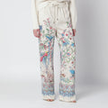 ETRO White wide-leg trousers with floral print