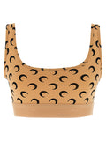 Marine Serre Moon Printed Jersey Cropped Top