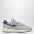 AUTRY Reelwind Low grey sneakers with light blue pony hair insert