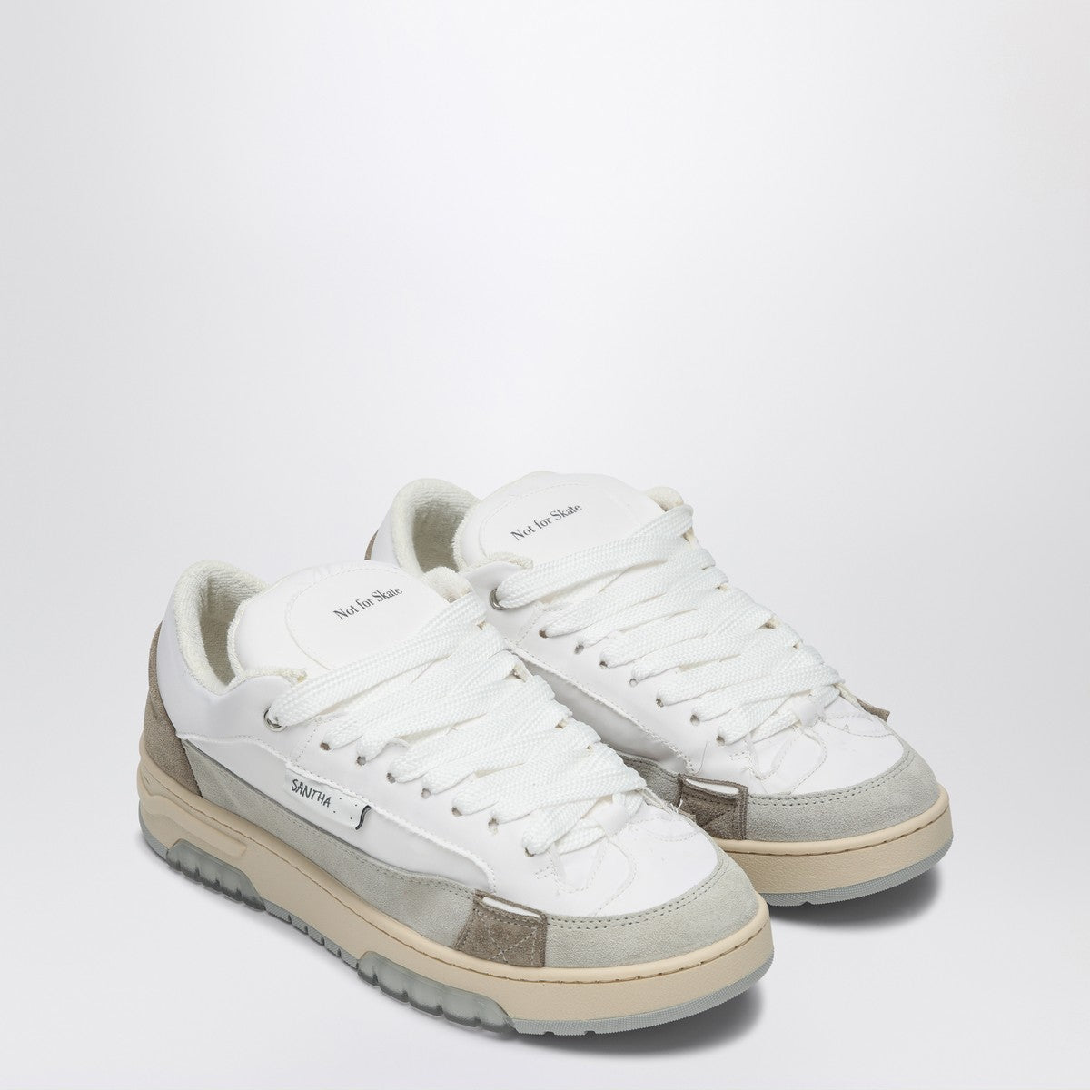 Santha White/grey colour-block sneaker