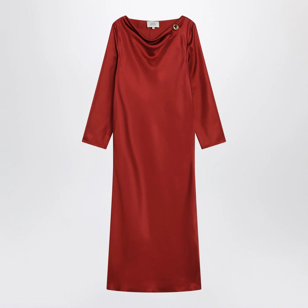 LouLou De Saison Zoya dress in red silk twill